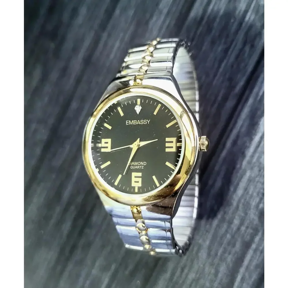Rare Vintage Gruen Embassy Diamond Mens Watch New‎ In Box